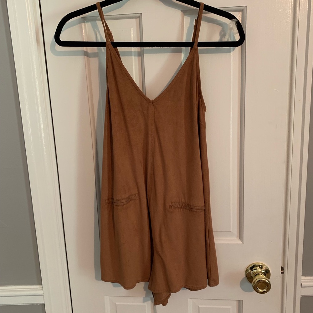 Suede mink pink romper